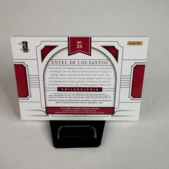 2019 National Treasures Material 24/99 Enyel de los Santos #23 Rookie Auto RC - Picture 2 of 4